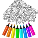 mandala flowers coloring book android application logo